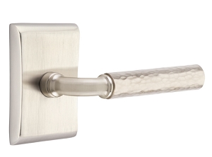 Emtek R-Bar Hammered Door Lever with Neos Rosette
