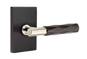 Emtek Customizable Select Lever with Modern Rectangular Rosette