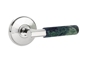 Emtek Green Marble T-Bar Style Door Lever with Watford Rosette  