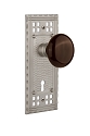 Nostalgic Warehouse Craftsman Plate and Brown Porcelain Knob - Mortise Lock