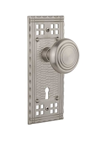 Nostalgic Warehouse Craftsman Plate and Deco Knob - Mortise Lock