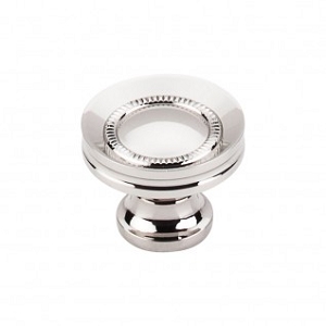 Top Knobs M1325 Asbury Collection Button Faced Knob 1 1/4 Inch Polished Nickel