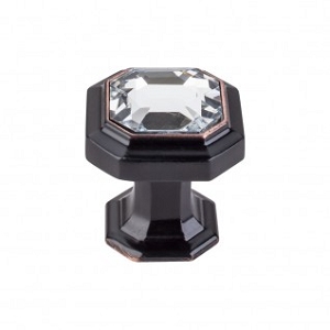 Top Knobs TK390TB Chareau Crystal Emerald Knob 1 1/8 Inch Tuscan Bronze