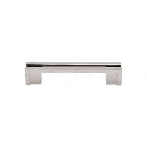 Top Knobs TK55PN Sanctuary I Flat Rail Pull 3 1/2 Inch CC Polished Nickel