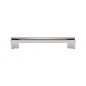Top Knobs TK56PN Sanctuary I Flat Rail Pull 5 Inch CC Polished Nickel