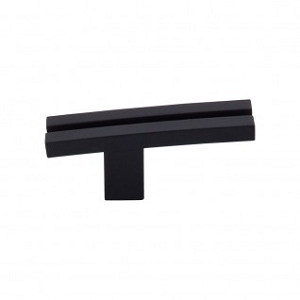 Top Knobs TK82BLK Sanctuary I Inset Rail knob 2 5/8 Inch CC Flat Black