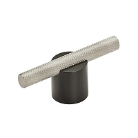 Amerock Transcendent 5/8 Inch cc Cabinet Pull Matte Black/Silver Champagne