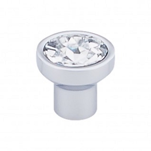 Top Knobs TK735PC Wentworth 1 inch Clear Crystal Cabinet Knob Polished Chrome