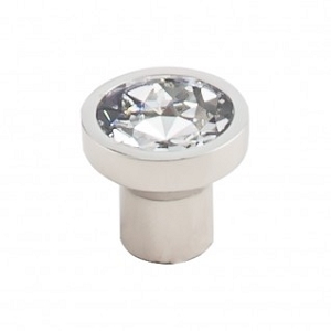 Top Knobs TK735PN Wentworth 1 inch Clear Crystal Cabinet Knob Polished Nickel