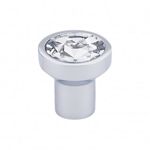 Top Knobs TK736PC Wentworth 1 3/16 inch Clear Crystal Cabinet Knob Polished Chrome