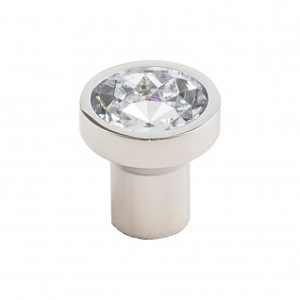 Top Knobs TK736PN Wentworth 1 3/16 inch Clear Crystal Cabinet Knob Polished Nickel