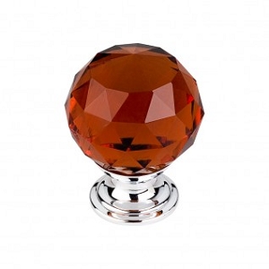 Top Knobs TK122PC Wine Crystal Knob 1 3/8 Inch Polished Chrome