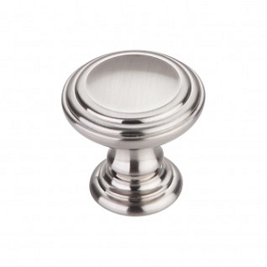 Top Knobs TK321BSN Reeded Knob 1 1/2 Inch Brushed Satin Nickel