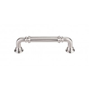 Top Knobs Chareua TK322BSN Reeded Pull 3 3/4 Inch CC Brushed Satin Nickel