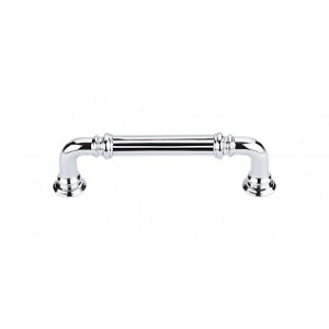 Top Knobs Chareua TK322PC Reeded Pull 3 3/4 Inch CC Polished Chrome