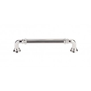 Top Knobs chareua TK323PN Reeded Pull 5 Inch CC Polished Nickel