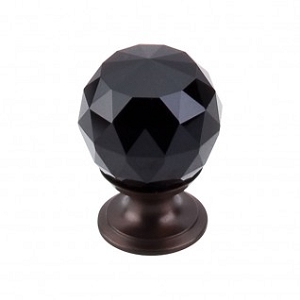 Top Knobs TK115ORB Black Crystal Knob 1 1/8 Inch Oil Rubbed Bronze