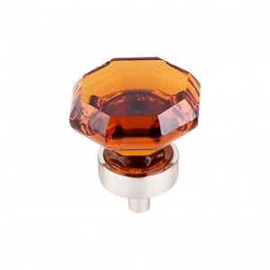 Top Knobs TK138BSN Wine Octagon Crystal Knob 1 3/8 Inch Brushed Satin Nickel