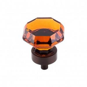 Top Knobs TK138ORB Wine Octagon Crystal Knob 1 1/8 Inch Oil Rubbed Bronze