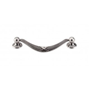 Top Knobs M932 Ribbon & Reed Drop Pull 5 1/16 Inch CC Pewter Antique