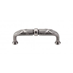 Top Knobs M935 Ribbon & Reed Drop Pull 3 3/4 Inch CC Pewter Antique