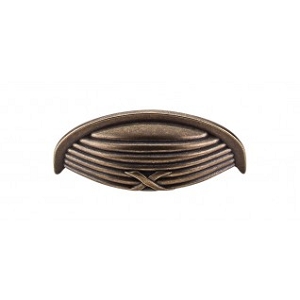 Top Knobs M939 Ribbon & Reed Cup Pull 3 Inch CC German Bronze