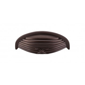Top Knobs M940 Ribbon & Reed Cup Pull 3 Inch CC Oil Rubbed Bronze