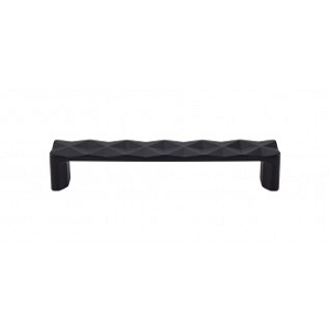 Top Knobs TK562BLK Quilted Pull 5 1/16 Inch CC Flat Black