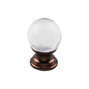 Top Knobs TK840ORB 1 inch Clarity Clear Crystal Cabinet Knob Oil Rubbed Bronze