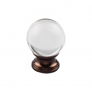 Top Knobs TK842ORB 1 3/8 inch Clarity Clear Crystal Cabinet Knob Oil Rubbed Bronze
